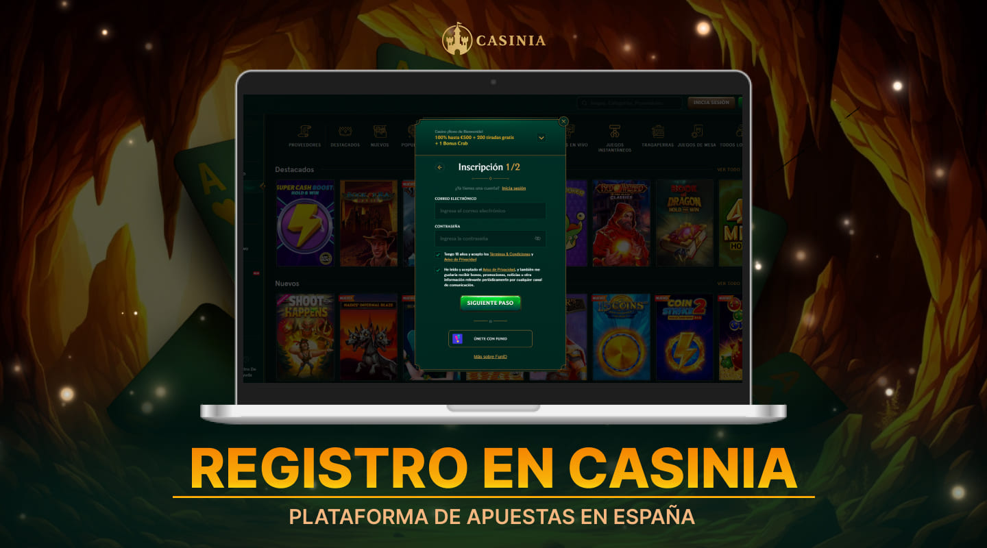 Caracter&iacute;sticas de Casinia Casino para crear una cuenta e instrucciones detalladas para comenzar el juego