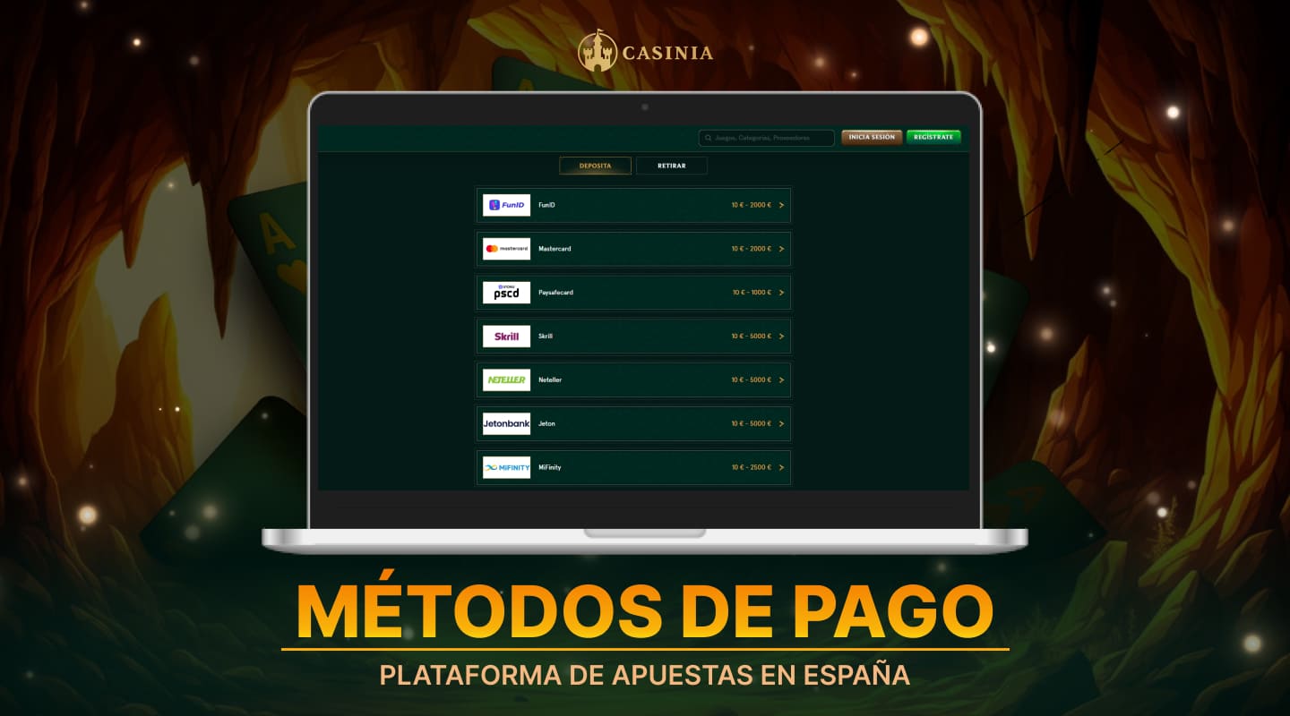 M&eacute;todos de Casinia Casino para depositar fondos en una cuenta y retirar ganancias de la manera m&aacute;s conveniente